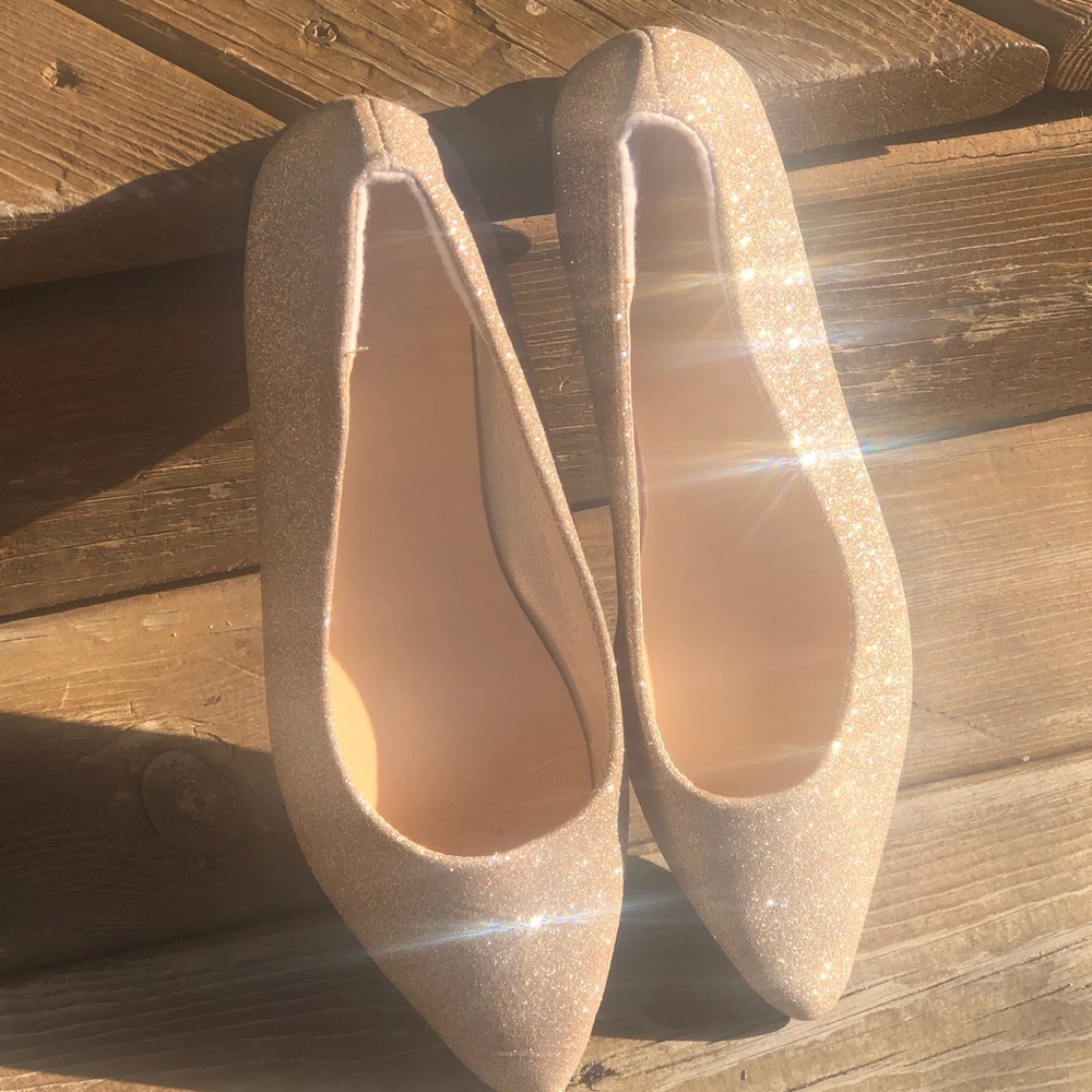 Champagne Glitter D’Orsay Flats